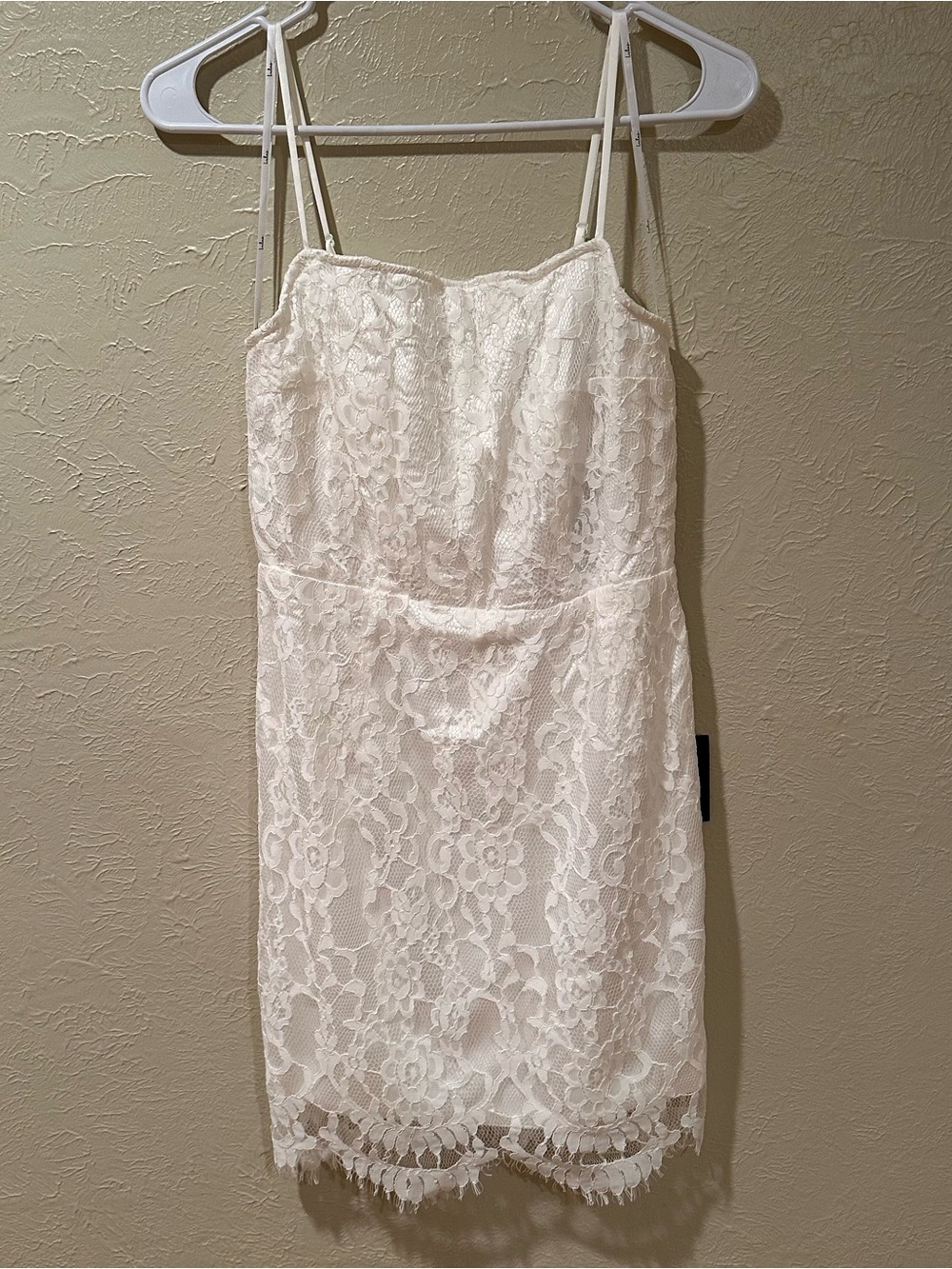 Lulus White Lace Spaghetti Strap Dress